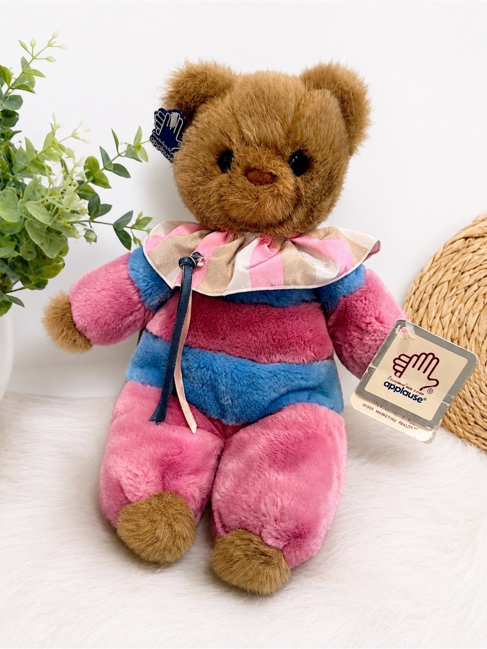 ‘New’ Vintage Applause Marzipan #3921 Bear Clown Ruffle Collar Maddie NWT